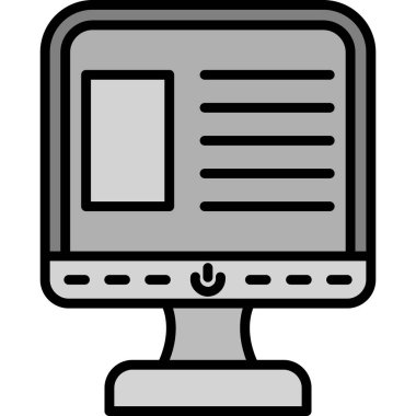 Bilgisayar ekranı. Web simgesi basit tasarım