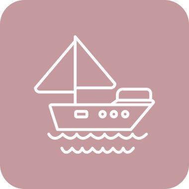 Gemi simgesi vektörü. Web simgesi