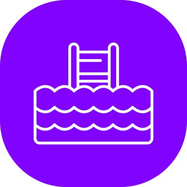 yüzme havuzu ikonu vektör illüstrasyonu