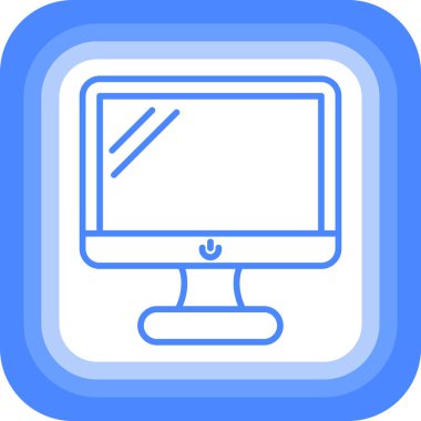 Bilgisayar monitörü. Web simgesi basit illüstrasyon