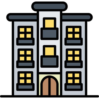 Apartman binası simgesi - taslak biçimi