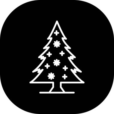 Noel ağacı simgesi, vektör illüstrasyonu