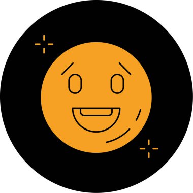 Moda Biçimli Mutlu Emoji Simgesi İzole Arkaplan