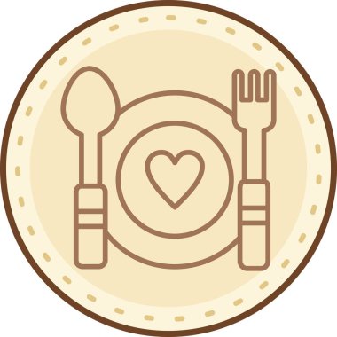 kalp ve yiyeceğin vektör çizimi