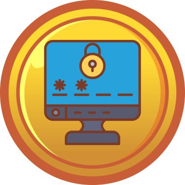 Siber güvenlik simgesi, vektör illüstrasyonu