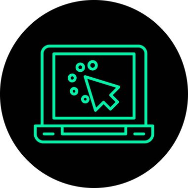 Dizüstü bilgisayar simgesi vektör çizimi