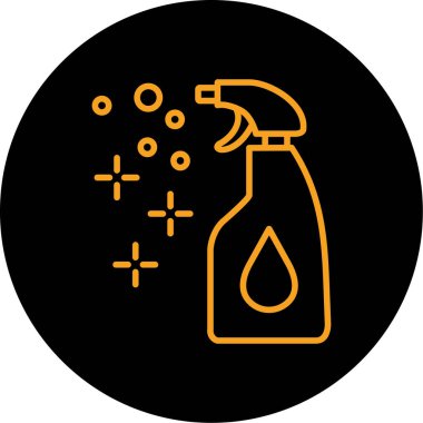 Dezenfeksiyon vektör simgesi. biçim düz sembol, sarı renk, yuvarlak açılar, beyaz arkaplan