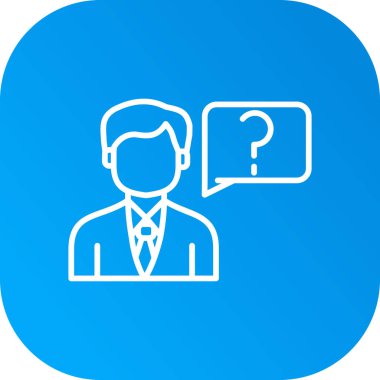 Soru işareti. Basit düz stil çizimi. vektör illüstrasyonu