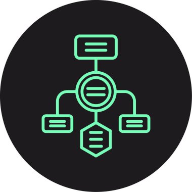 ağ vektörü düz çizgi simgesi dekoru