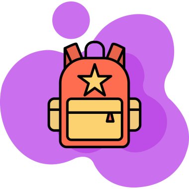 sırt çantası simgesi, vektör illüstrasyonu