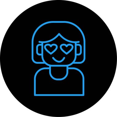 Kalp simgesi olan kadın avatarı