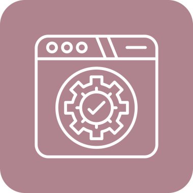 çamaşır makinesi simgesi, vektör illüstrasyonu