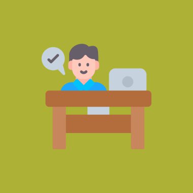 Masalı dizüstü bilgisayarın düz simgesi