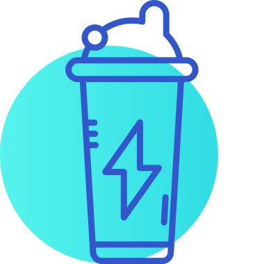 Mavi ve beyaz bir ikonun vektör illüstrasyonu