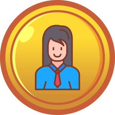 iş kadını simgesi, vektör illüstrasyonu