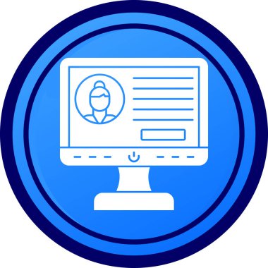 Bilgisayar monitörü. Web simgesi basit tasarım