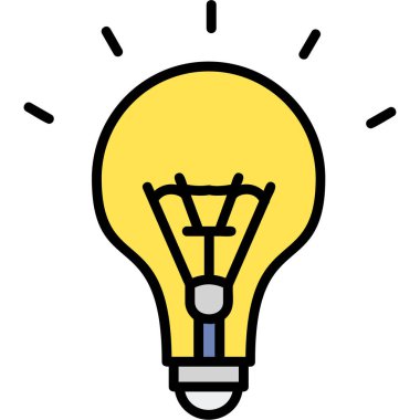 yaratıcı ampul simgesi, vektör illüstrasyonu