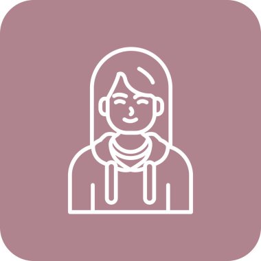 Eşarplı kadın avatar, vektör çizimi