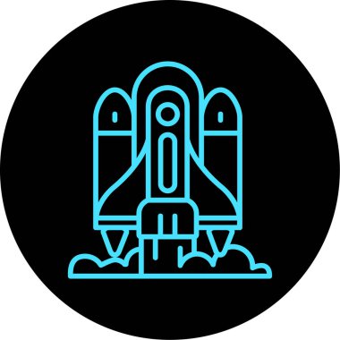 Roket. Web simgesi basit illüstrasyon