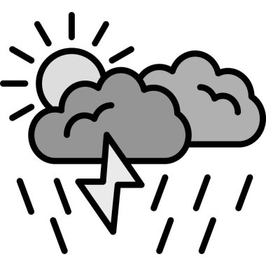 bulut yıldırımı vektör illüstrasyonu
