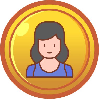 kadın para avatar simgesi, vektör illüstrasyonu