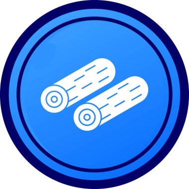 Mavi ve beyaz yuvarlak simgenin vektör illüstrasyonu