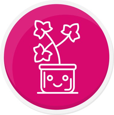 çiçek saksısı simgesi, basit vektör illüstrasyonu