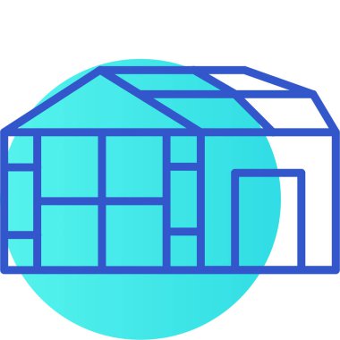 Bir bina simgesinin vektör illüstrasyonu