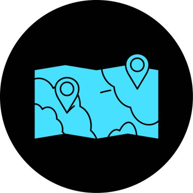 harita simgesi vektör illüstrasyonu