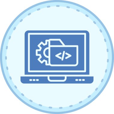 Bilgisayar kodlaması. Web simgesi basit illüstrasyon