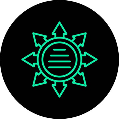 Eşsiz Güneş Vektörü Kabartma Simgesi