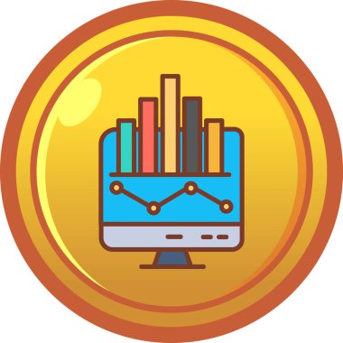 iş grafiği simgesi, vektör illüstrasyonu