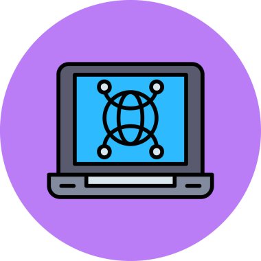 şebeke. Web simgesi basit illüstrasyon