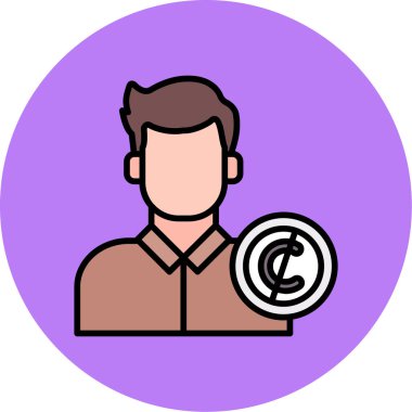 Bozuk parası olan bir adamın vektör çizimi