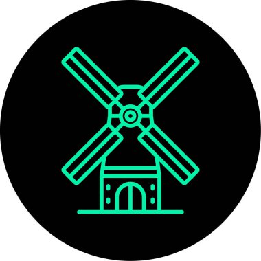 Yel değirmeni simgesi, vektör illüstrasyonu