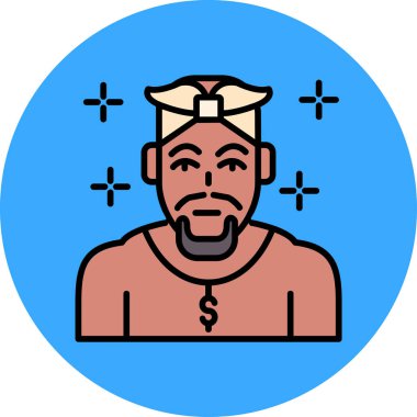 Şapka ikonlu bir adam. vektör illüstrasyonu