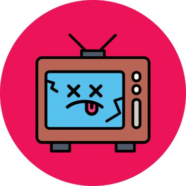TV simgesi vektör illüstrasyonu