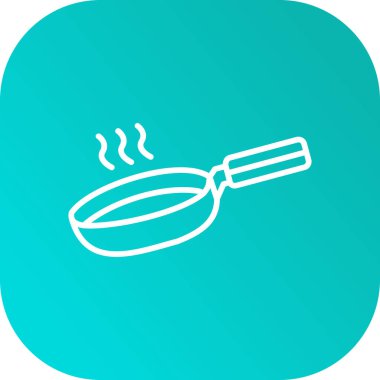 Hattı Kızartma simgesi beyaz arkaplanda izole edildi. Kızartma veya kızartma gıda sembolü. Renkli taslak konsepti. Vektör