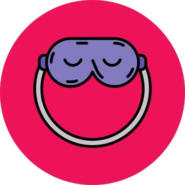 uyku maskesi simgesi, basit illüstrasyon