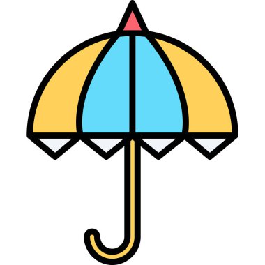 Şemsiye simgesi. Beyaz arkaplanda izole edilmiş web tasarımı için ana şemsiye vektör simgesi