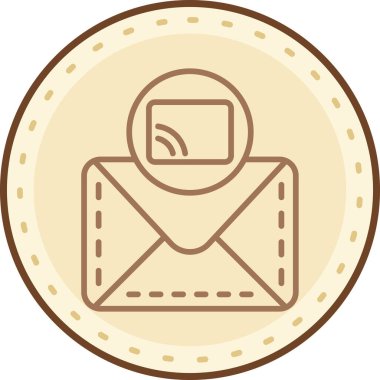 Harf simgesi içeren zarfın vektör illüstrasyonu