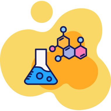 Kimyasal laboratuvar simgesi ana hatlar biçiminde
