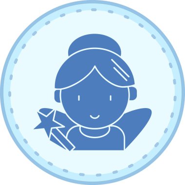 kız ikon vektör illüstrasyonu