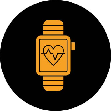 kalp saat vektör simgesi modern basit vektör illüstrasyonu