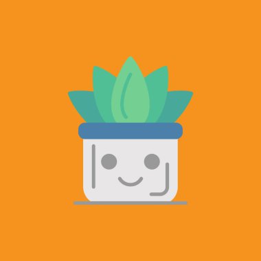 Saksıdaki sevimli bitki.