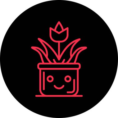 Bir çiçek simgesinin vektör illüstrasyonu