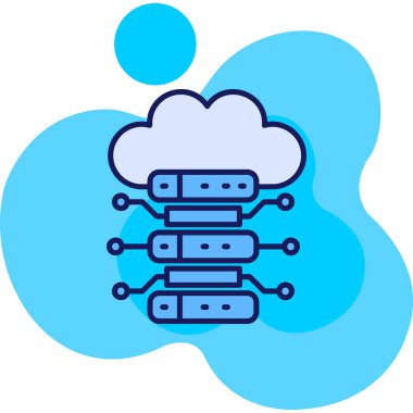 Bulut hesaplama teknolojisi vektör çizimi