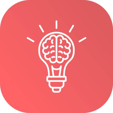 beyin ampulü ikonu vektör çizimi