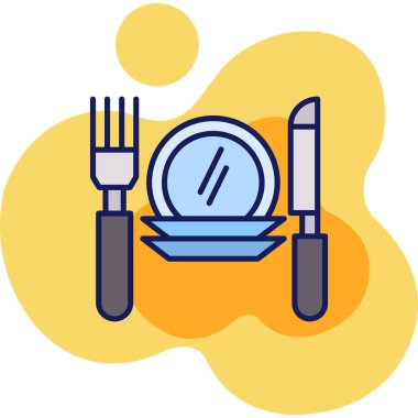 Yemek restoranı yemek ikonu - ana hatlarıyla