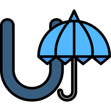 Şemsiye. Web simgesi basit illüstrasyon